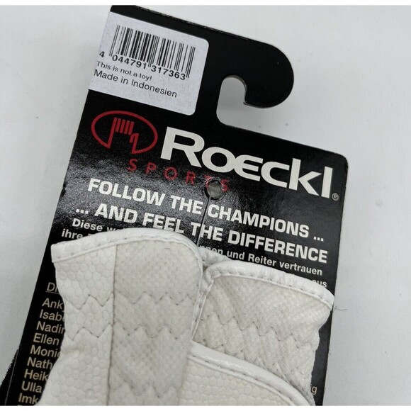 Roeckl Sports Roeck-Grip Equestrian Riding Gloves - White Size 6.5 - Picture 9 of 10